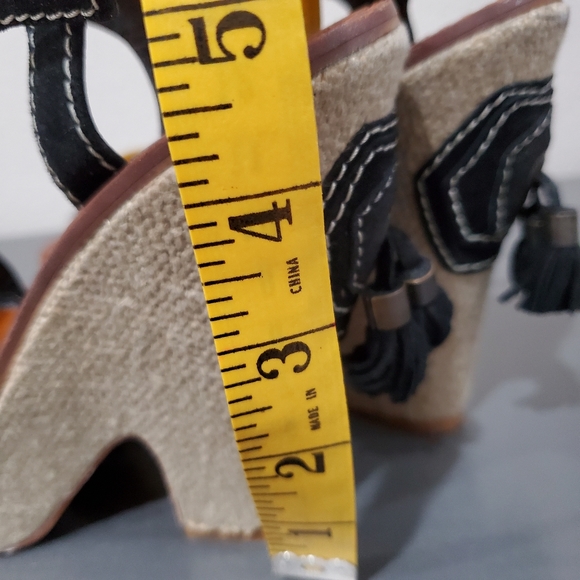 Marc Jacob's Black suede leather wedges 36.5 . - Picture 8 of 11